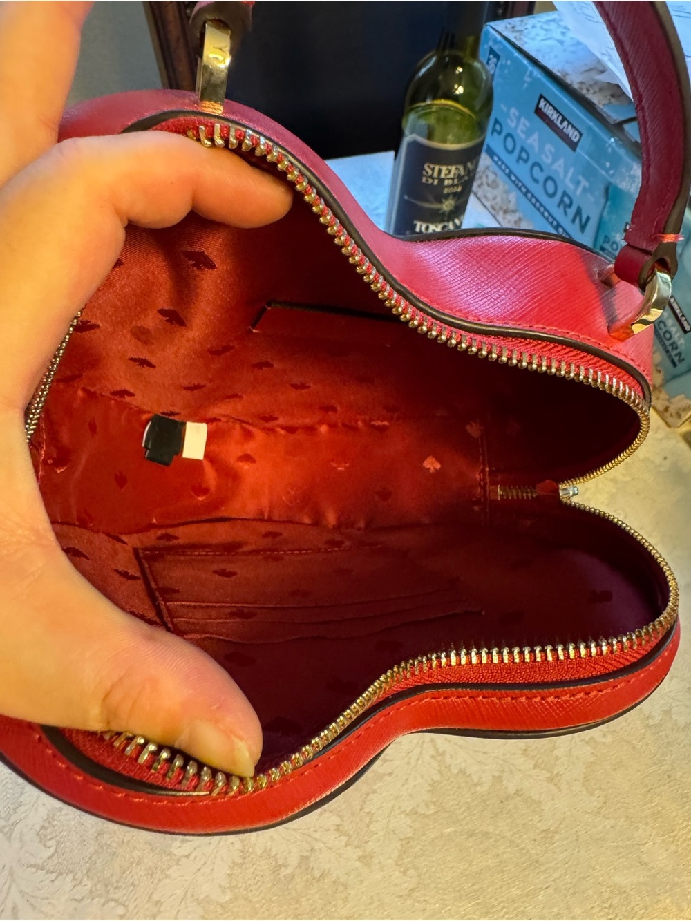 Kate Spade Cherry Red Love Shack Saffiano Leather Heart Crossbody Bag Purse - Picture 11 of 12